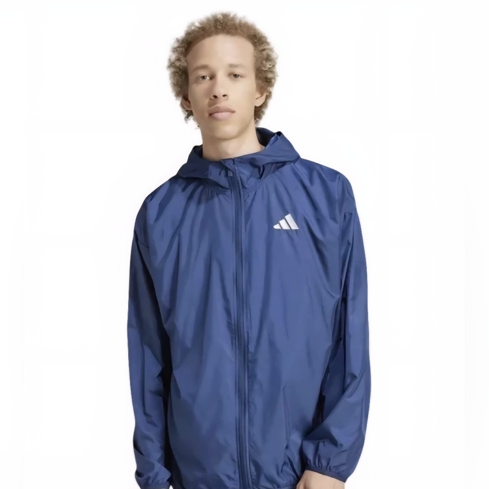 Men's Adidas Lightweight Full Zip Windbreaker Jacket Dark Blue Size XLarge